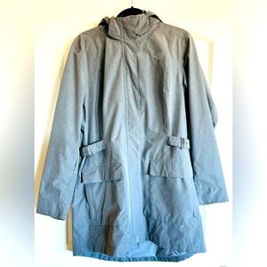 THE NORTH FACE DRYVENT Rain Coat, Light Grey, Size XL